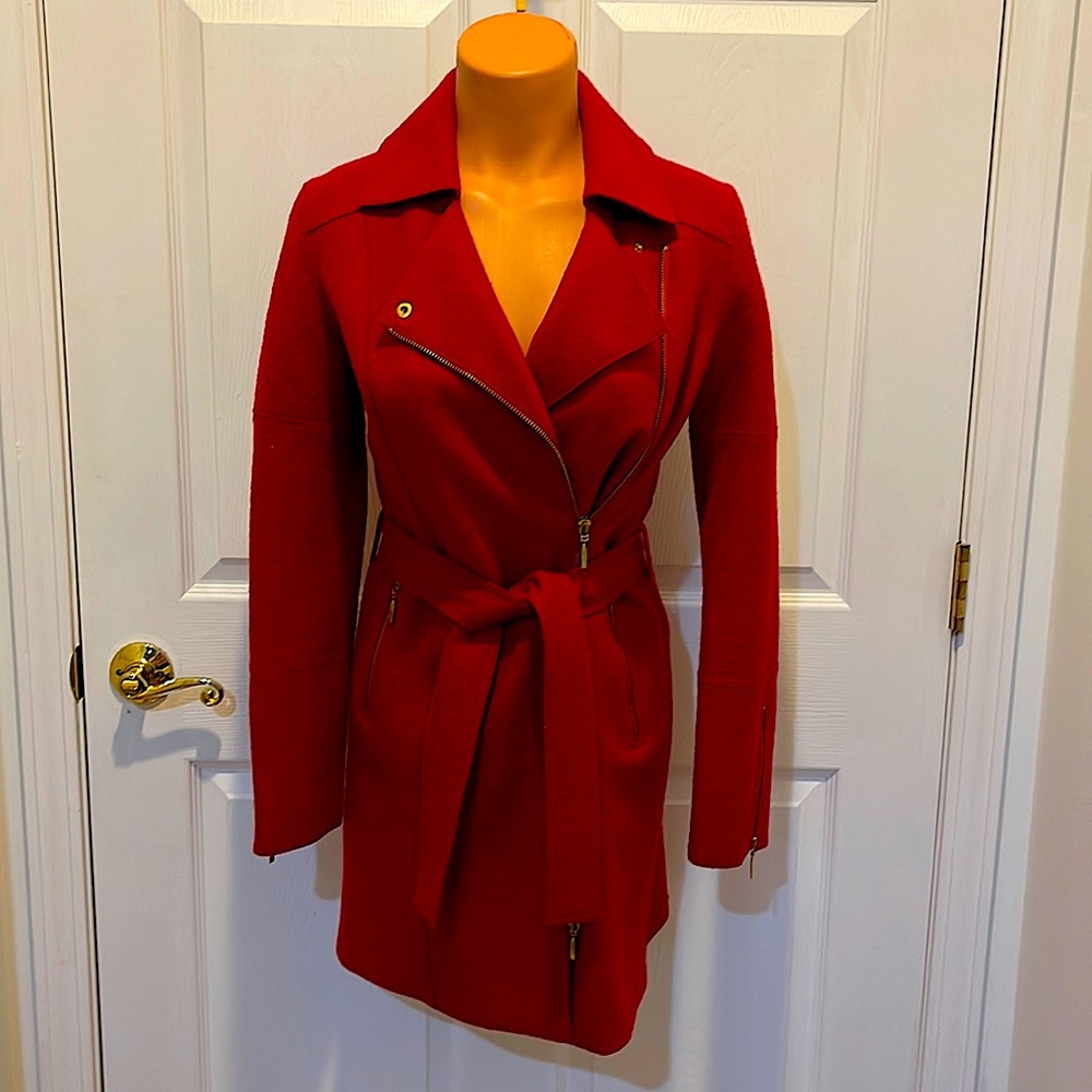 JOAQUIM MIRO Chic Red Wool/Alpaca Jacket Coat Sz Extra Small - purchased in Peru